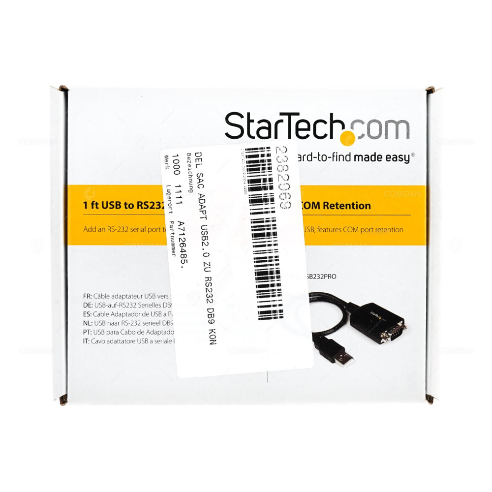 ICUSB232PRO NEW STARTECH COM USB TO RS232 SERIAL DB9 ADAPTER CABLE WITH COM RETENTION 0.3M NEW -
